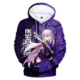 Anime Chained Soldier Kyoka Uzen Adult Cosplay Printed Hoodie Hooded Sweatshirt Casual Pullover Hoodie